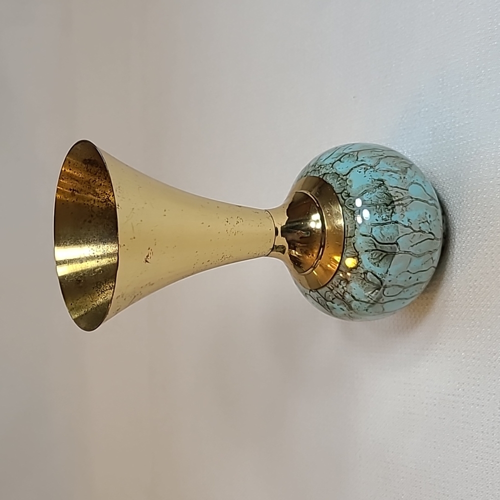Vintage Gold and Blue Vase
